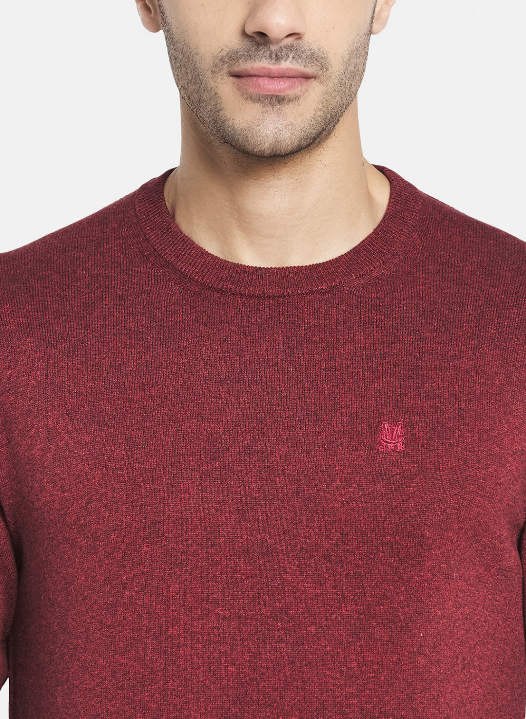 Men Red Solid Pullover