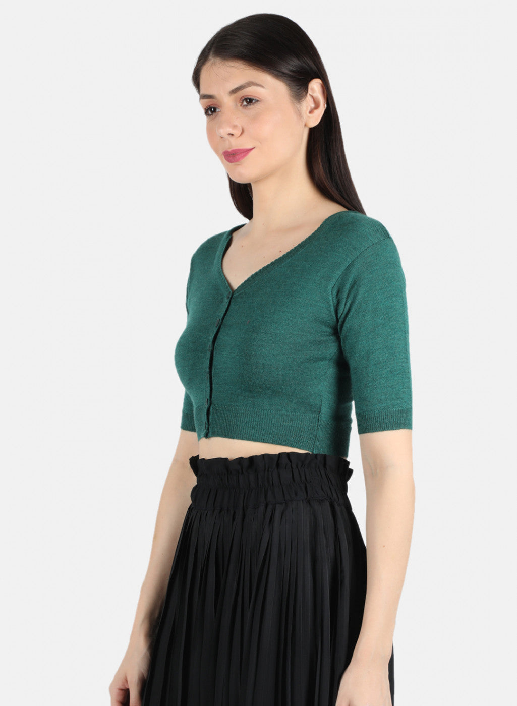 Women Green Solid Blouse