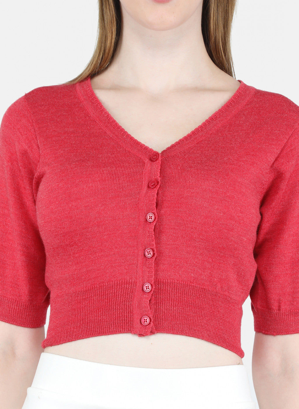 Women Coral Pink Solid Blouse