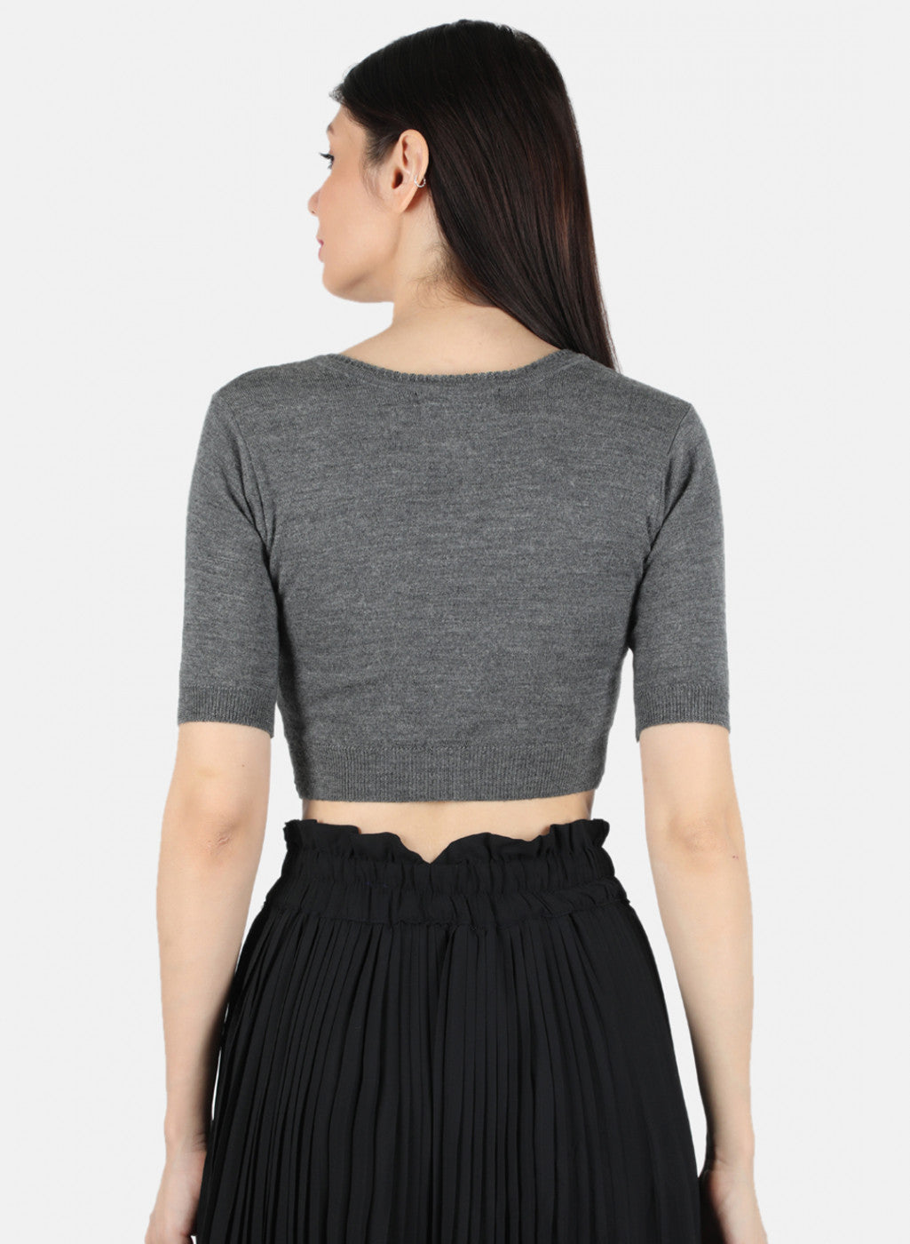 Women Grey Solid Blouse