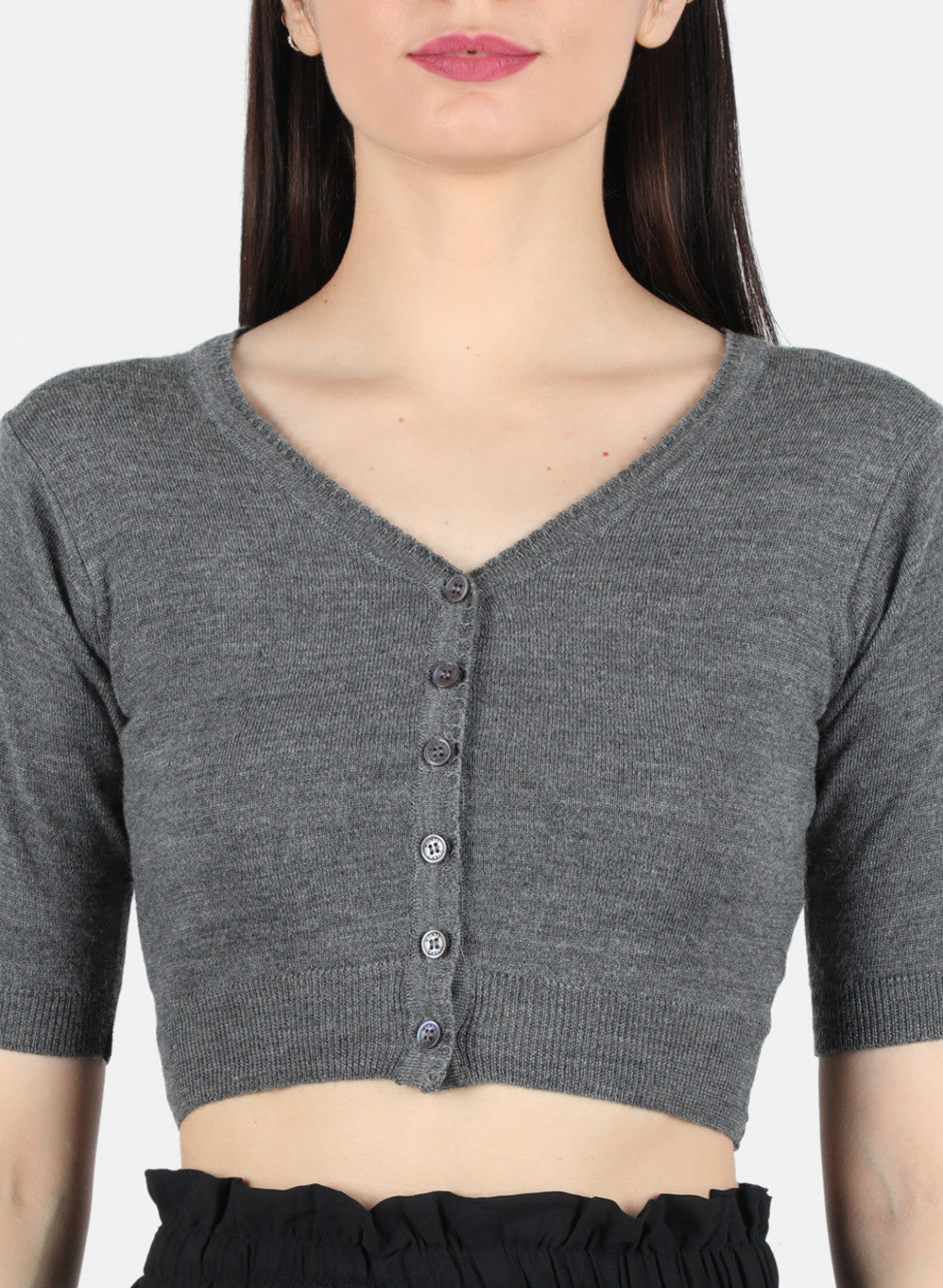 Women Grey Solid Blouse