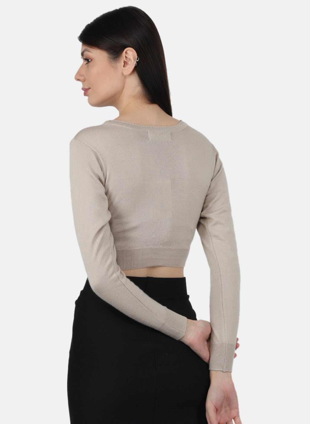 Women Beige Solid Blouse