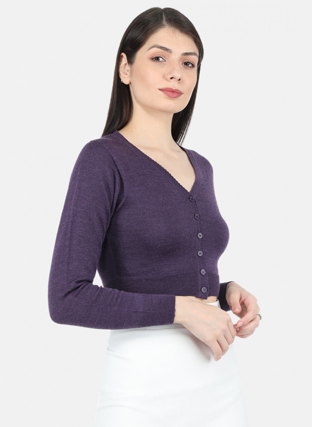 Women Purple Solid Blouse