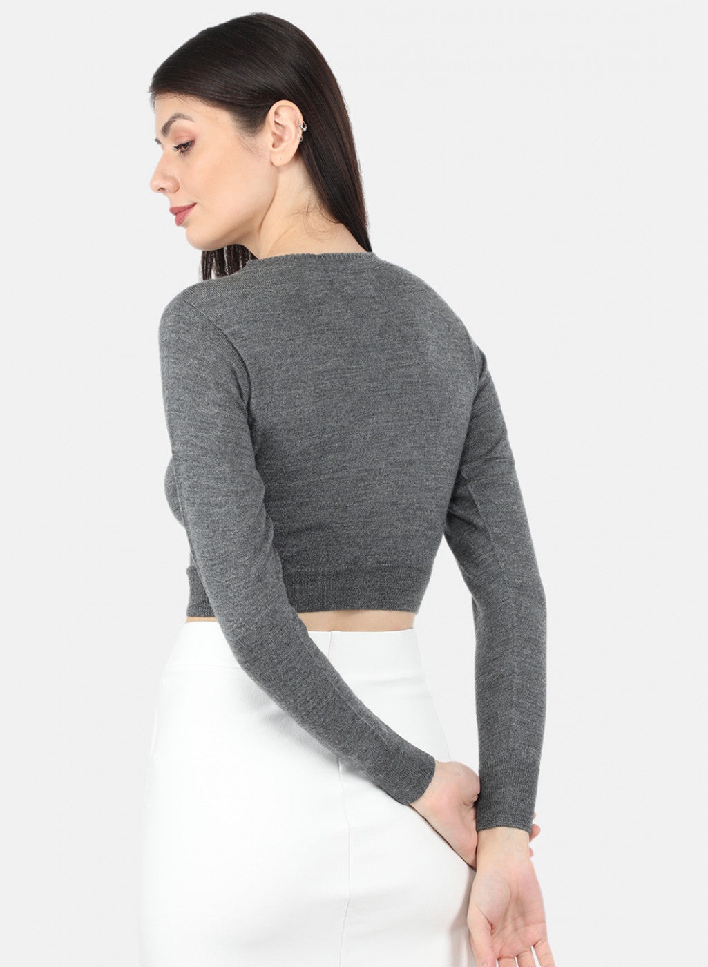Women Grey Solid Blouse