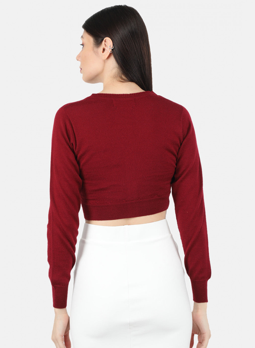 Women Maroon Solid Blouse