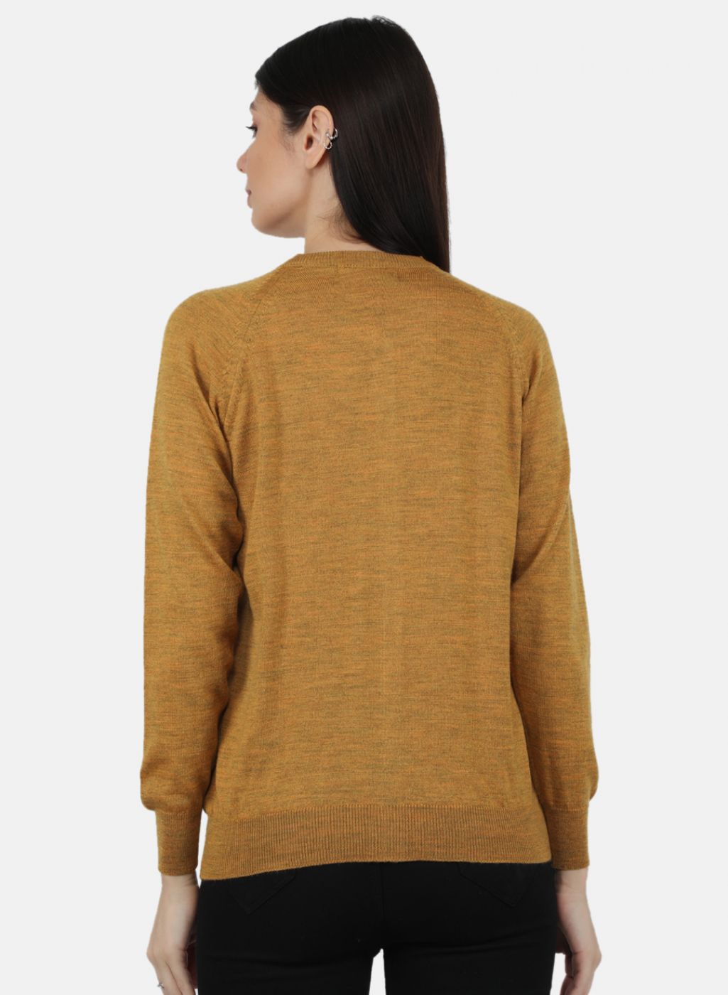 Women Gold Solid Cardigan