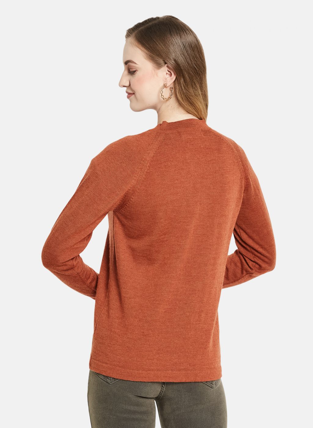 Women Orange Solid Cardigan