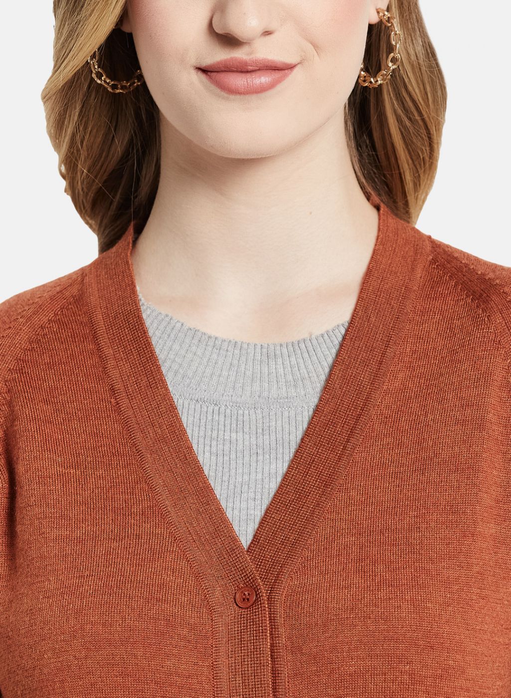 Women Orange Solid Cardigan