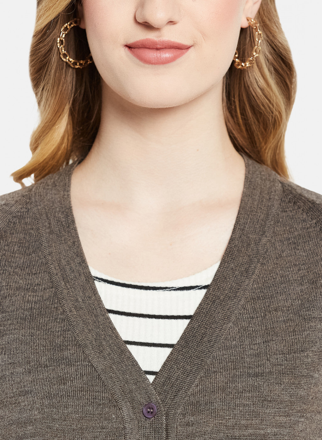 Women Brown Solid Cardigan