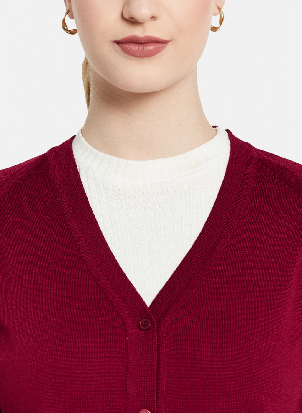 Women Maroon Solid Cardigan