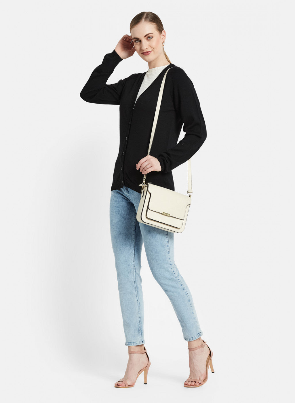 Women Black Solid Cardigan