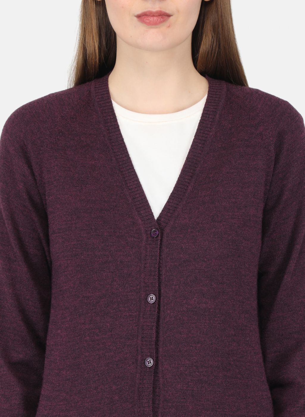 Women Maroon Solid Cardigan