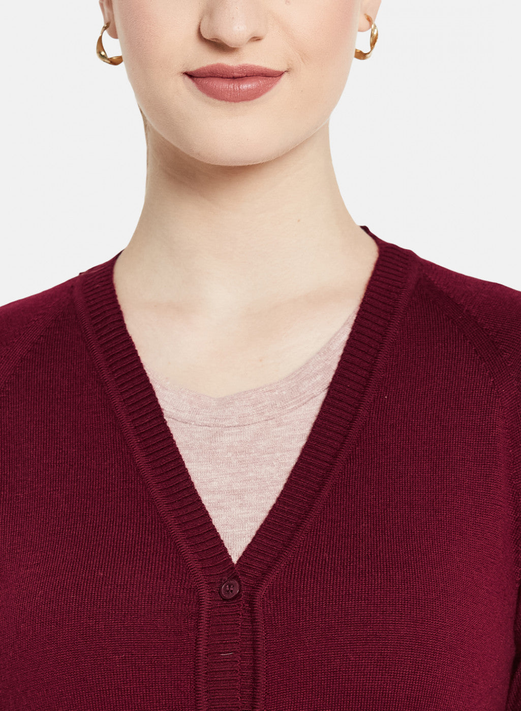 Women Dark Maroon Solid Cardigan