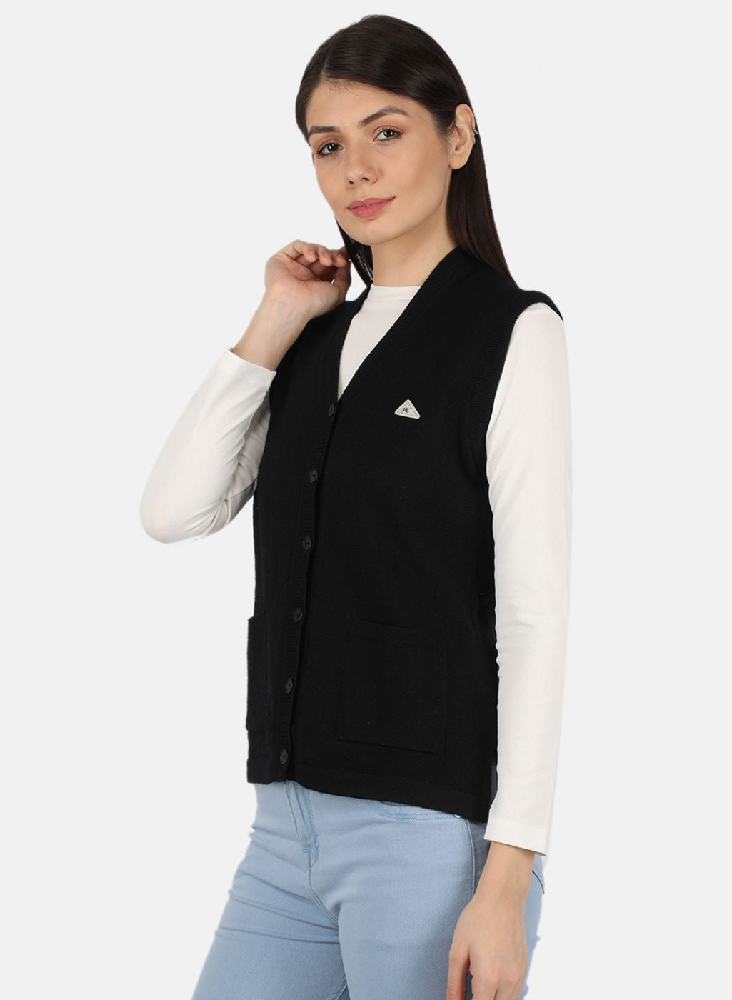 Women Black Solid Cardigan