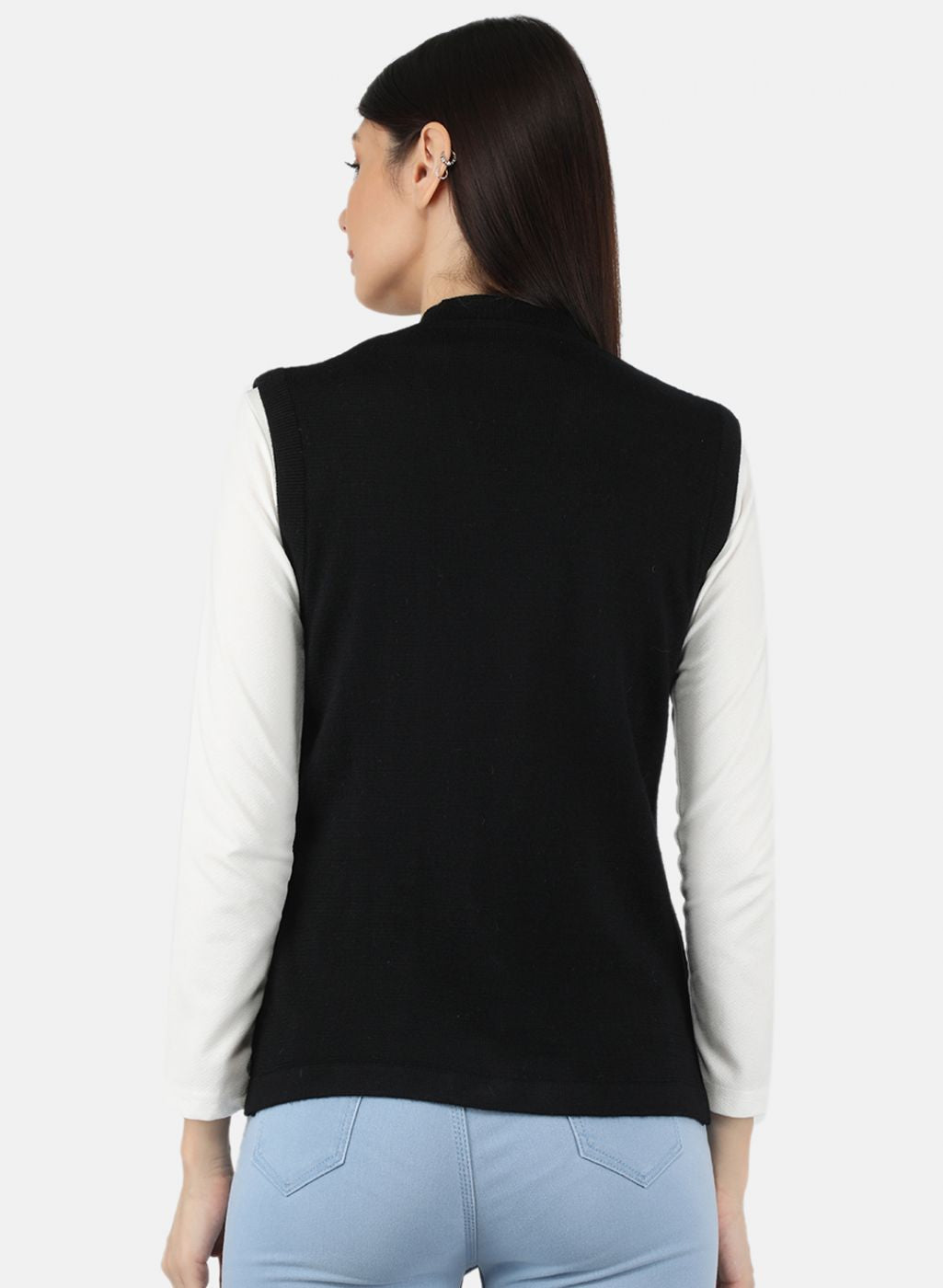 Women Black Solid Cardigan