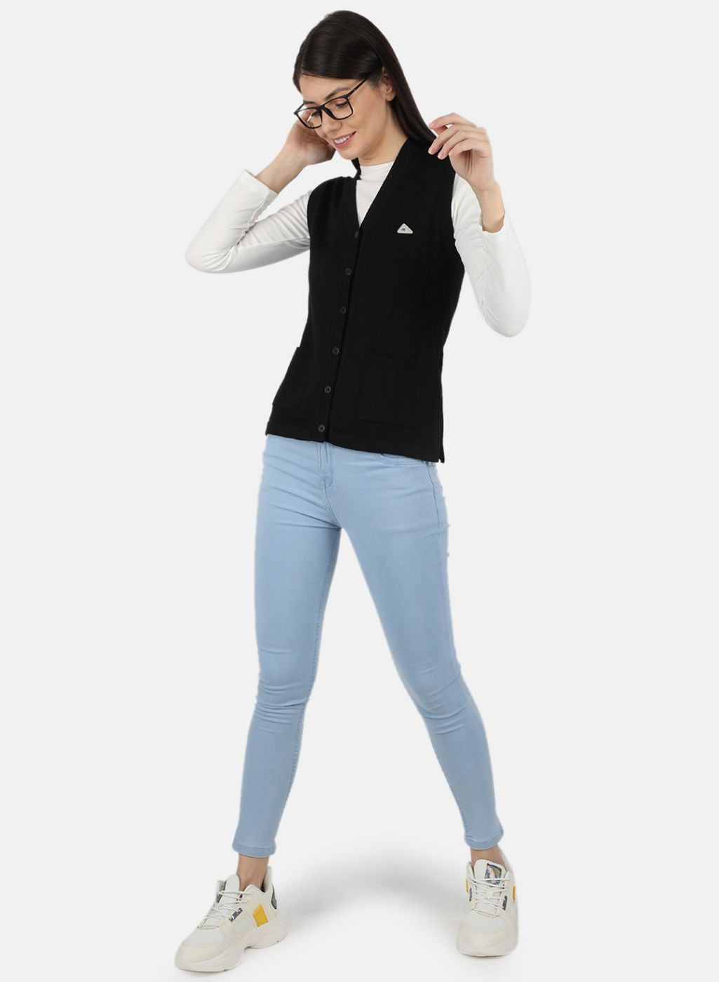 Women Black Solid Cardigan