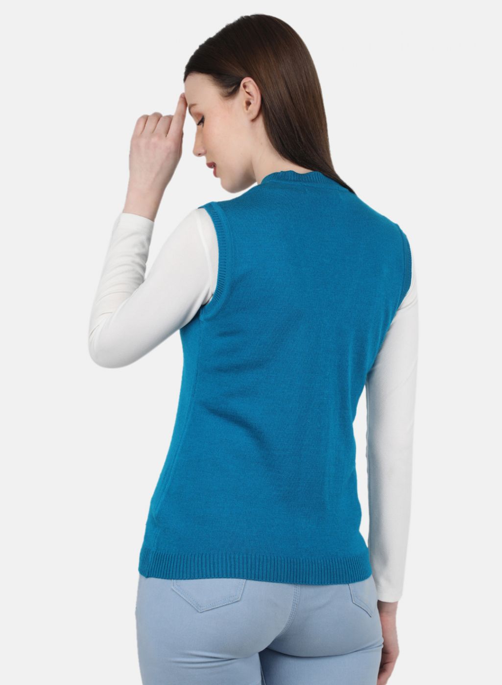 Women Blue Solid Cardigan