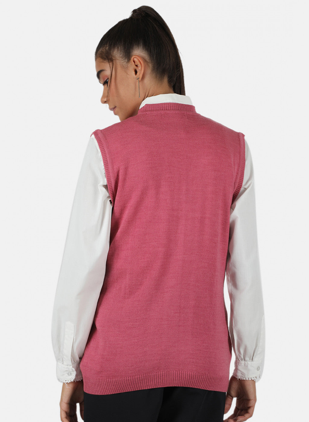 Women Pink Solid Cardigan