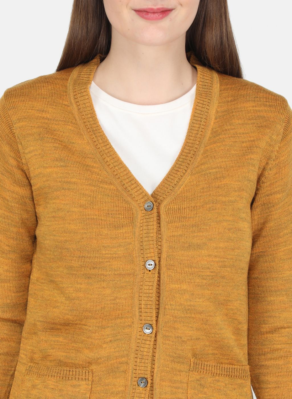 Women Yellow Solid Cardigan