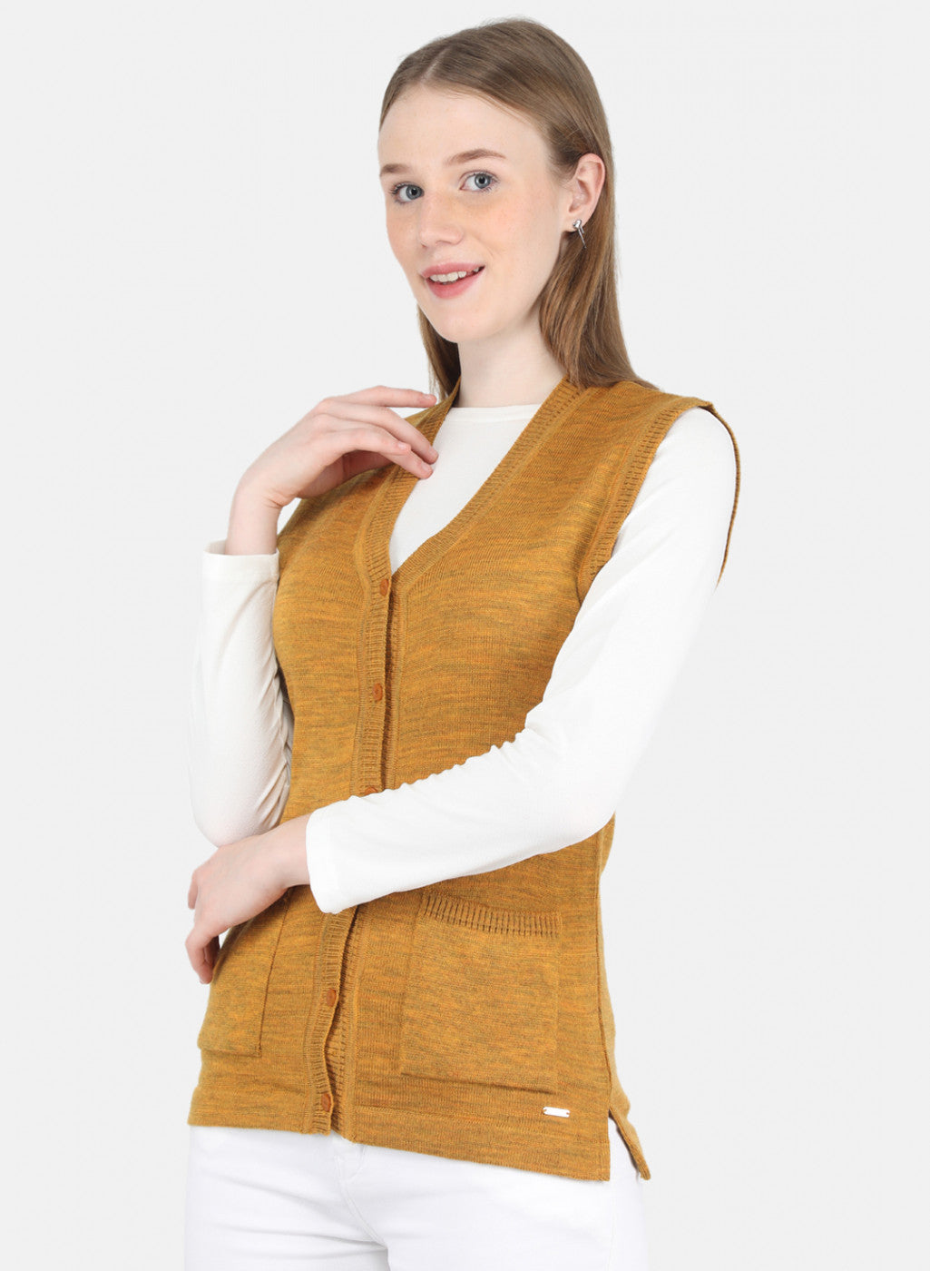 Women Yellow Solid Cardigan