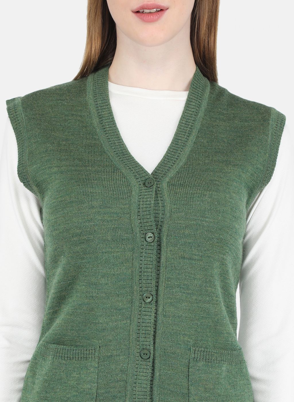 Women Olive Solid Cardigan