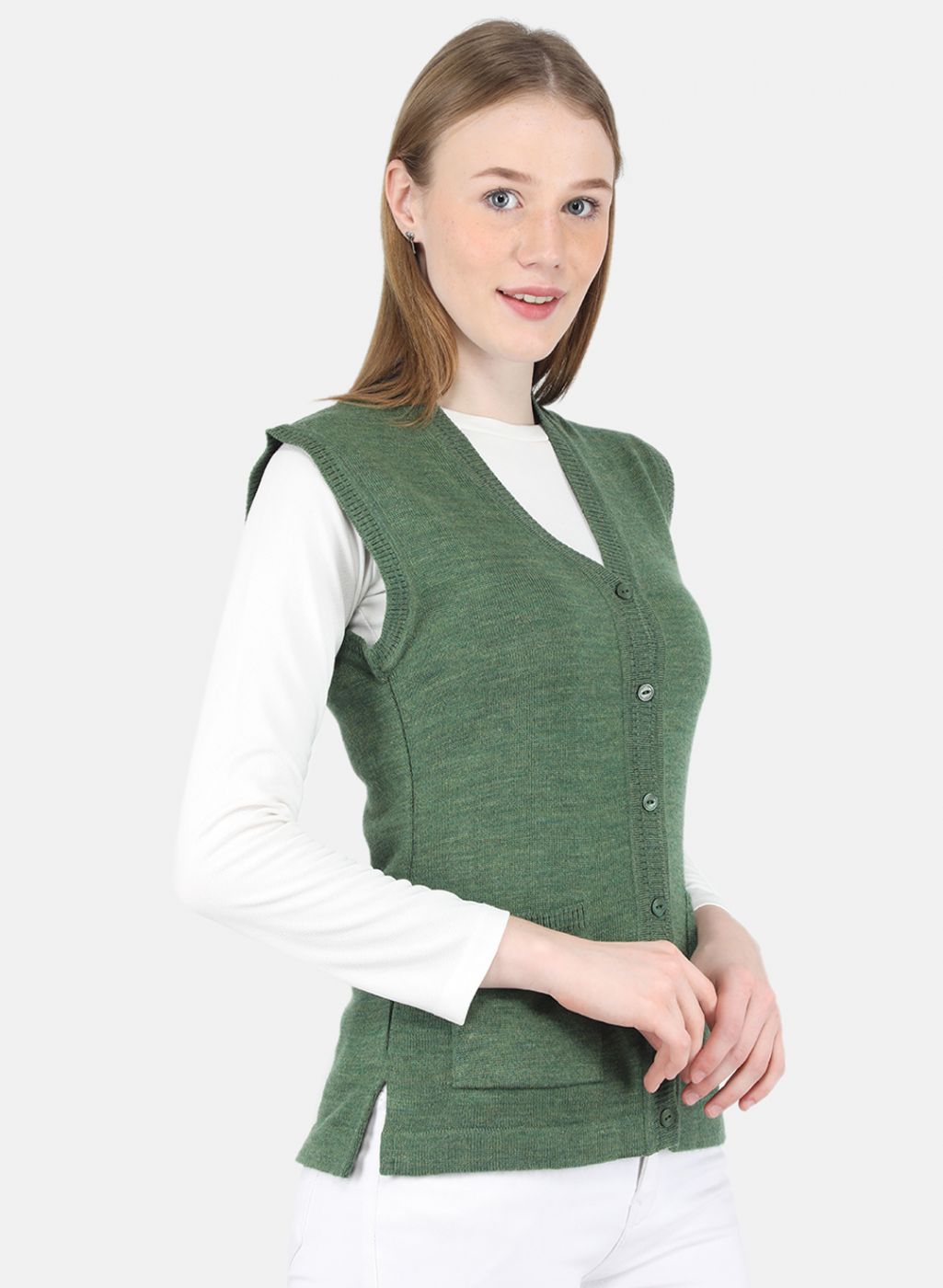 Women Olive Solid Cardigan