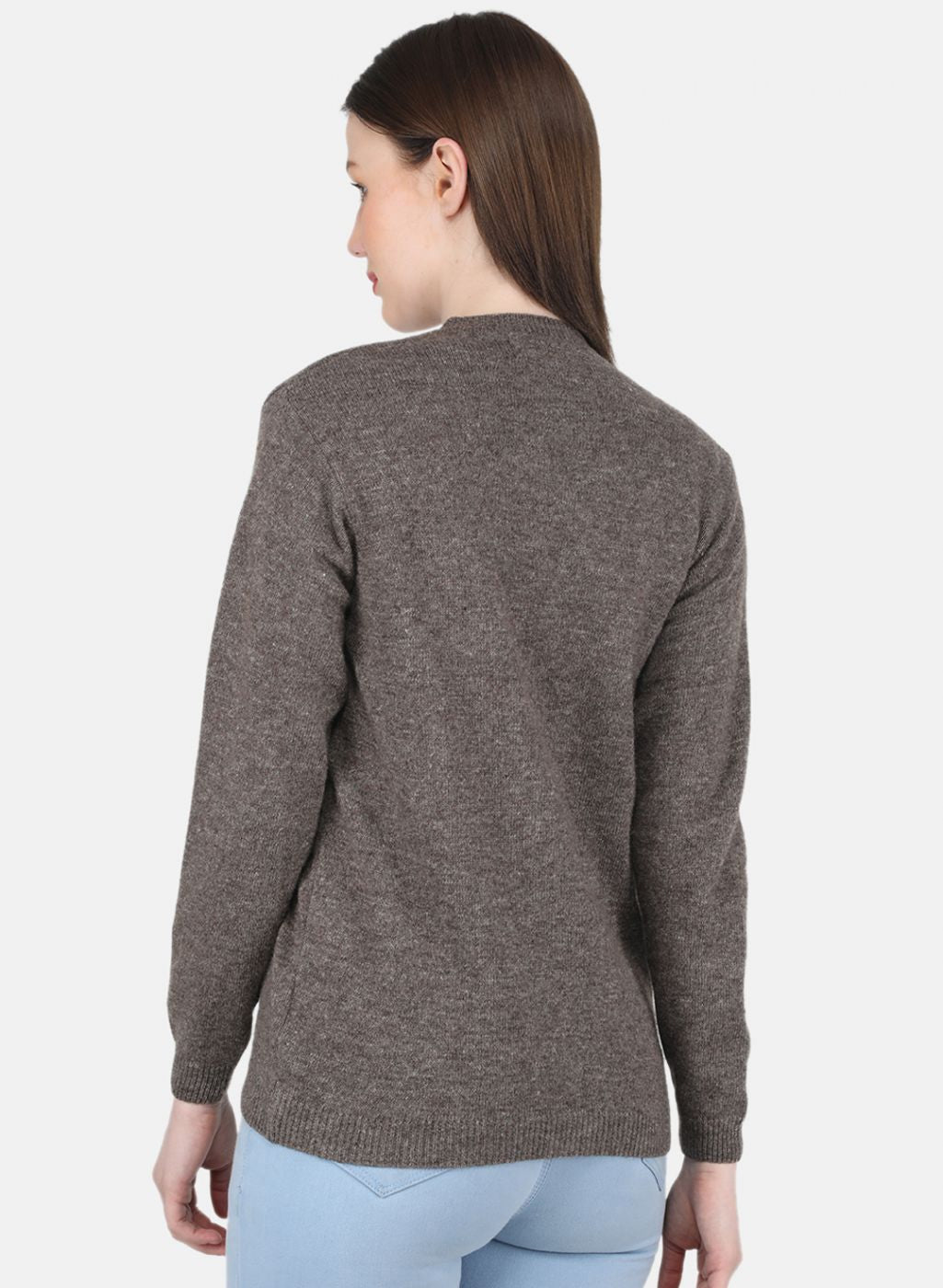 Women Brown Solid Cardigan