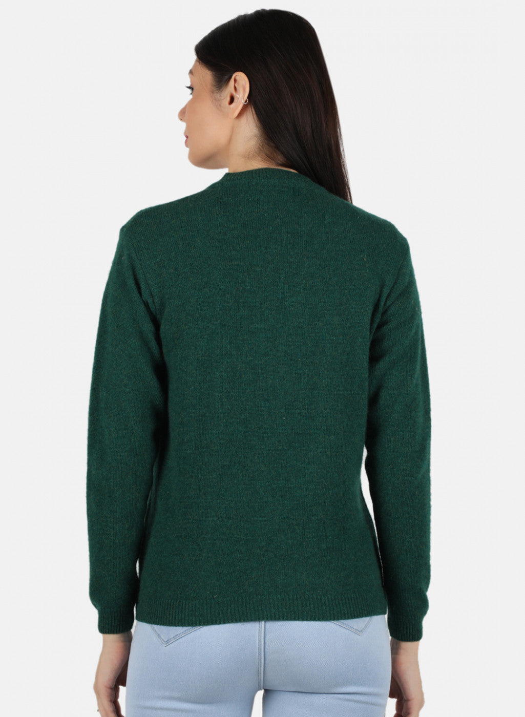 Women Green Solid Cardigan