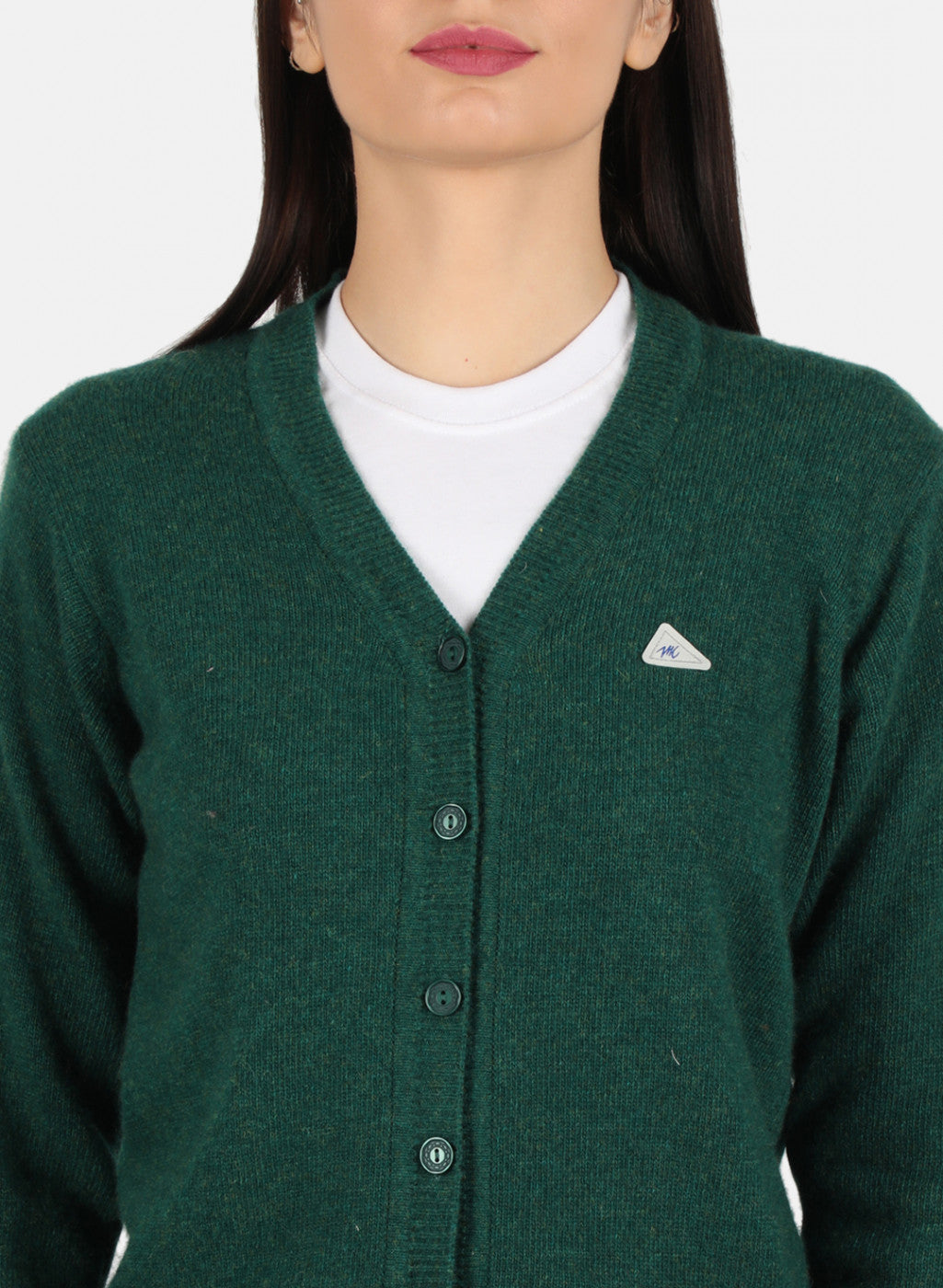 Women Green Solid Cardigan