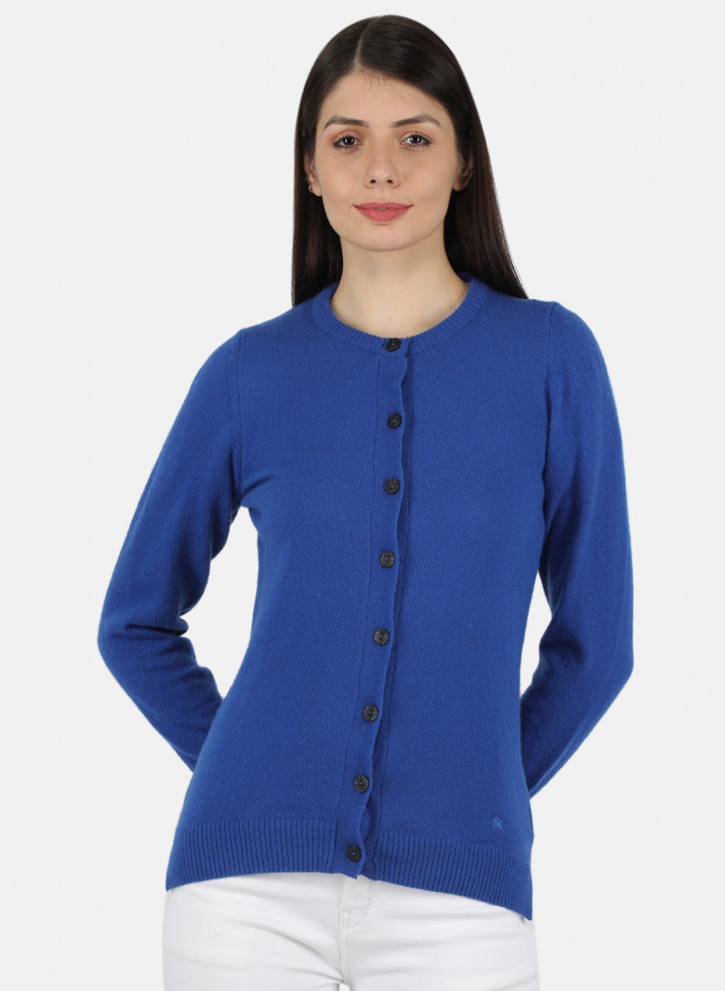 Women Royal Blue Solid Cardigan