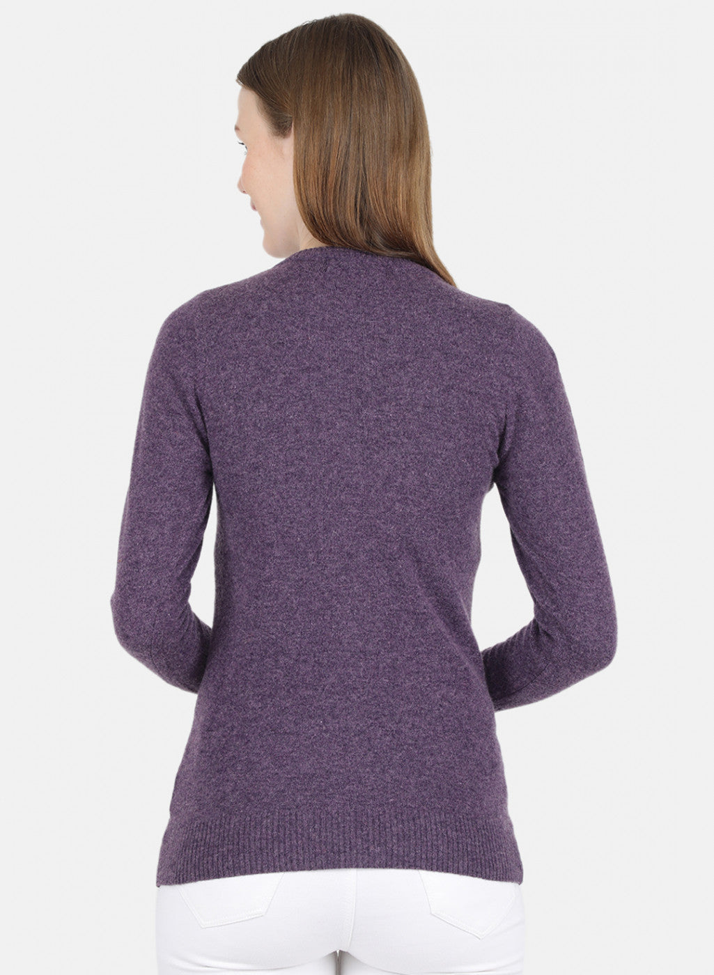 Women Purple Solid Cardigan