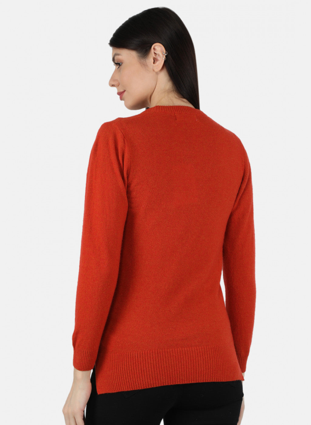 Women Orange Solid Cardigan