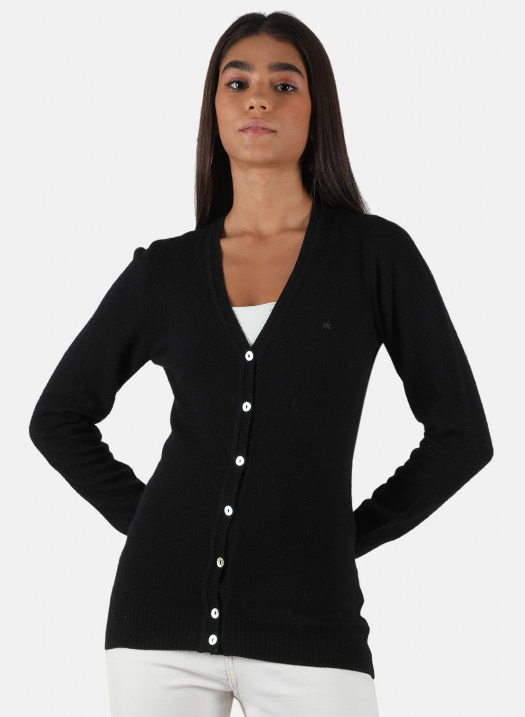 Women Black Solid Cardigan