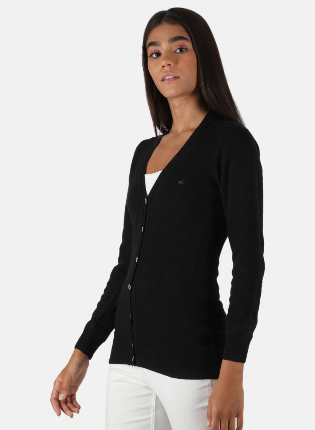 Women Black Solid Cardigan