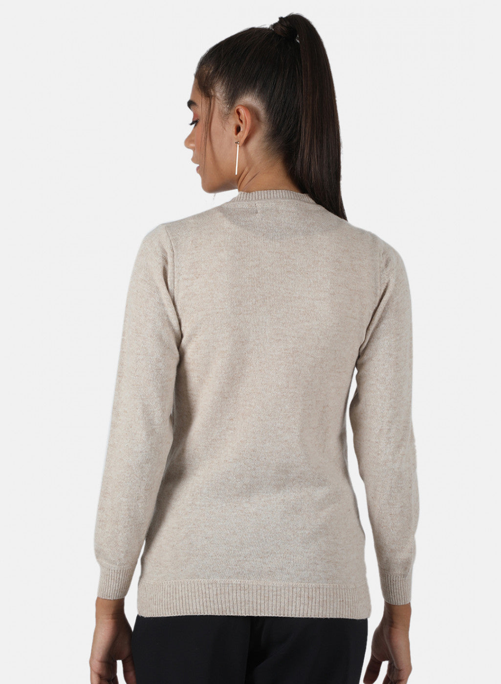 Women Beige Solid Cardigan