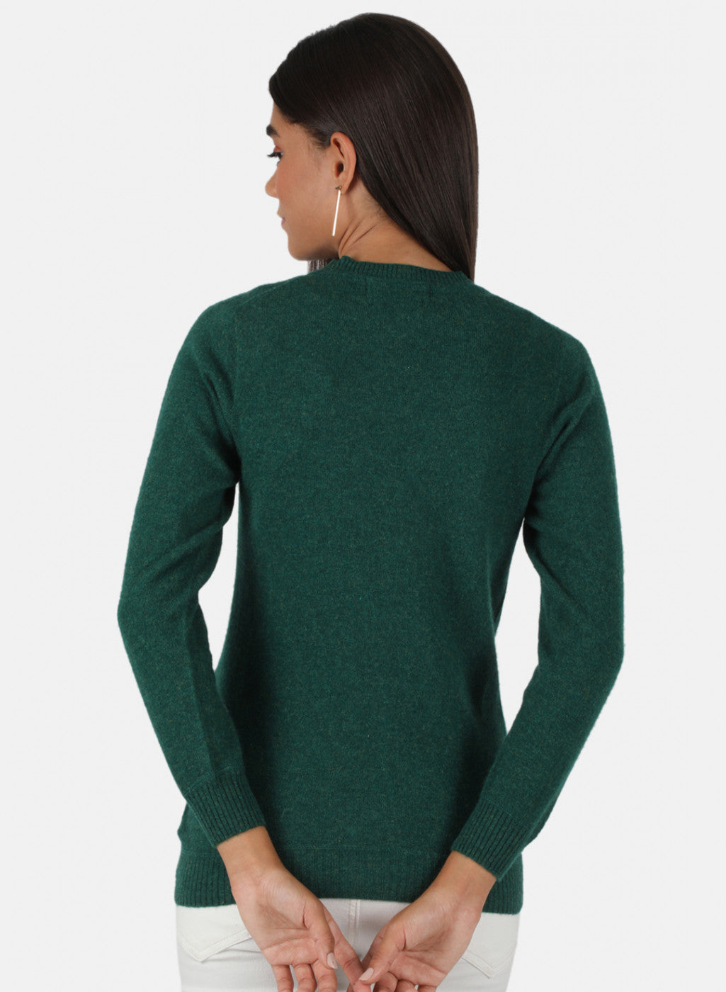 Women Green Solid Cardigan