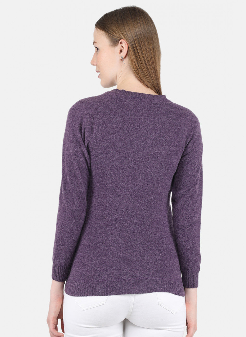 Women Purple Solid Cardigan