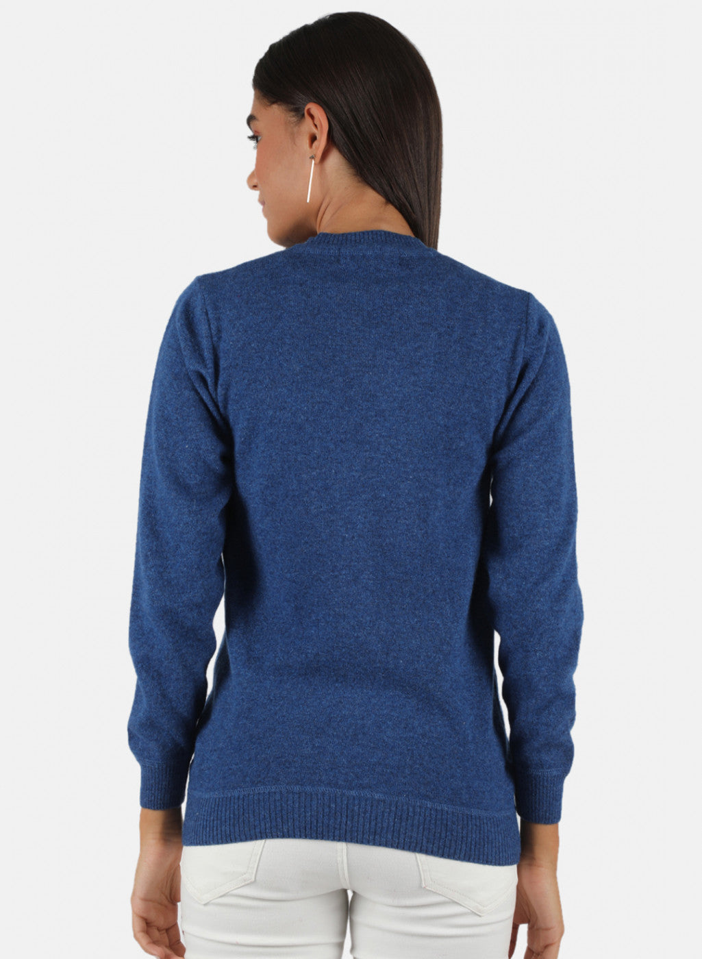 Women Blue Solid Cardigan