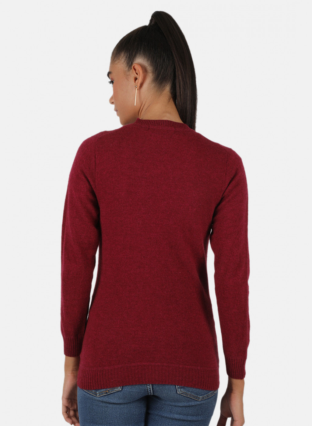 Women Red Solid Cardigan