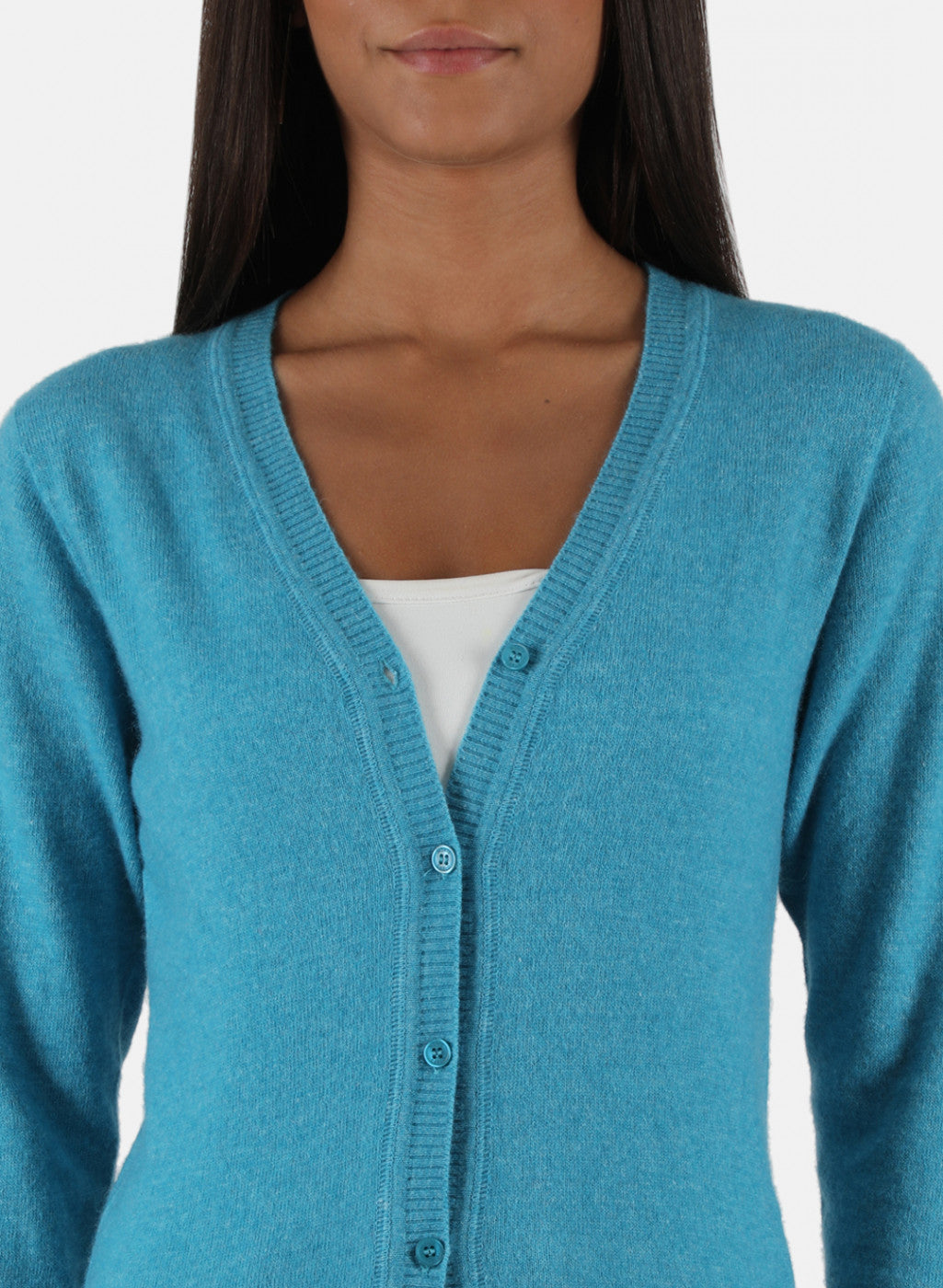 Women Blue Solid Cardigan