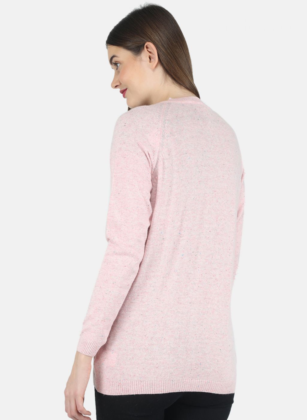 Women Pink Solid Cardigan