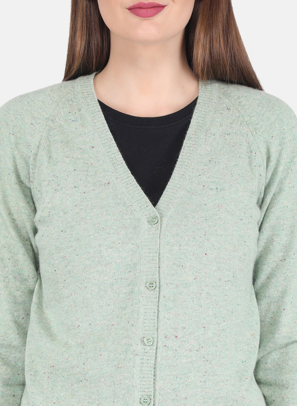 Women Light Green Solid Cardigan