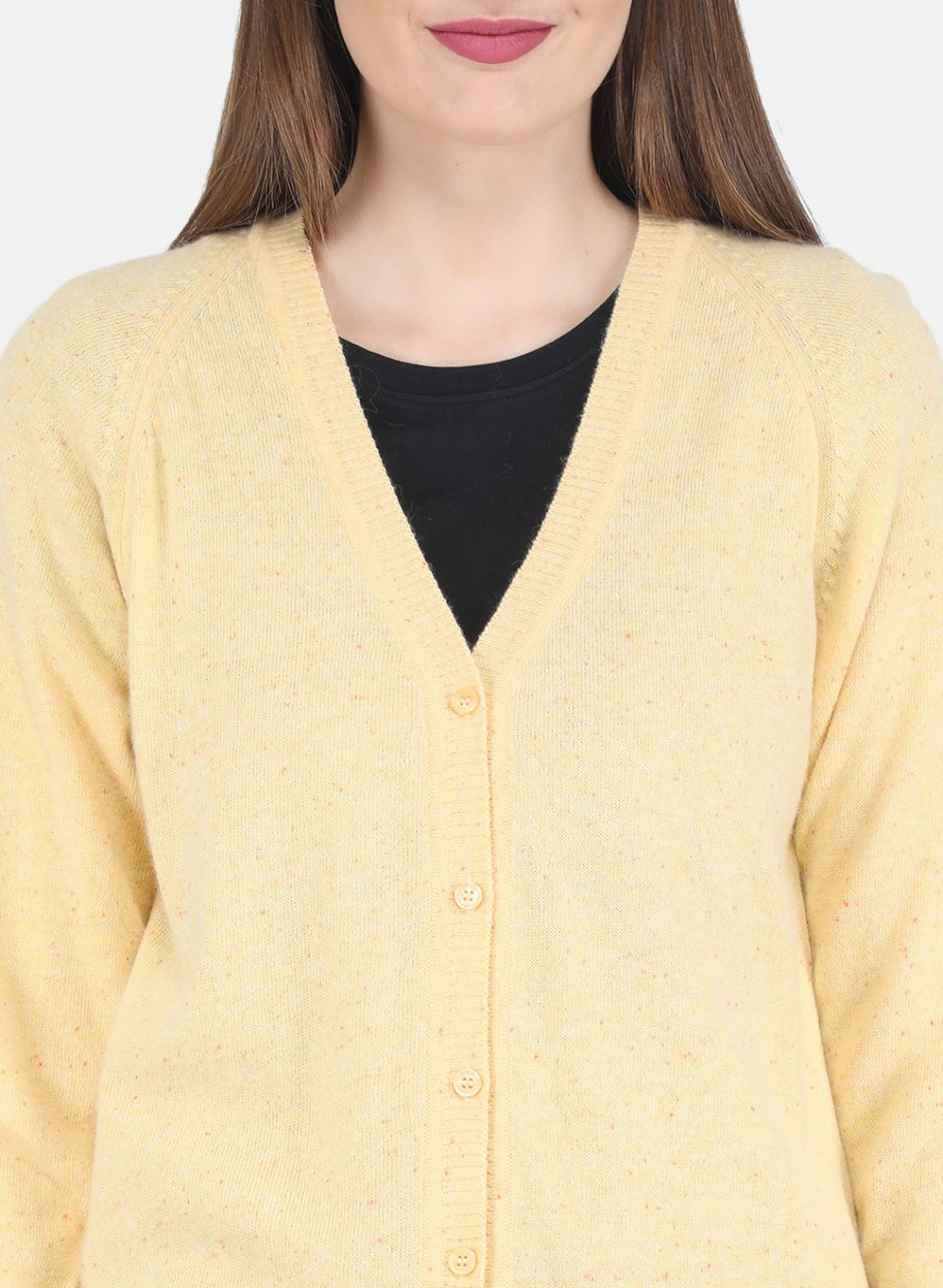 Women Yellow Solid Cardigan