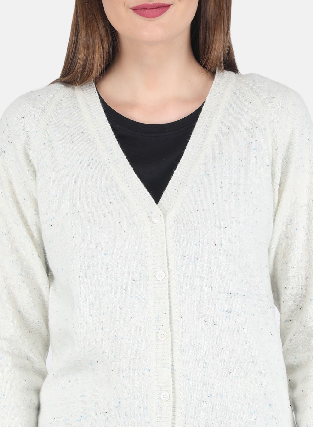 Women White Solid Cardigan