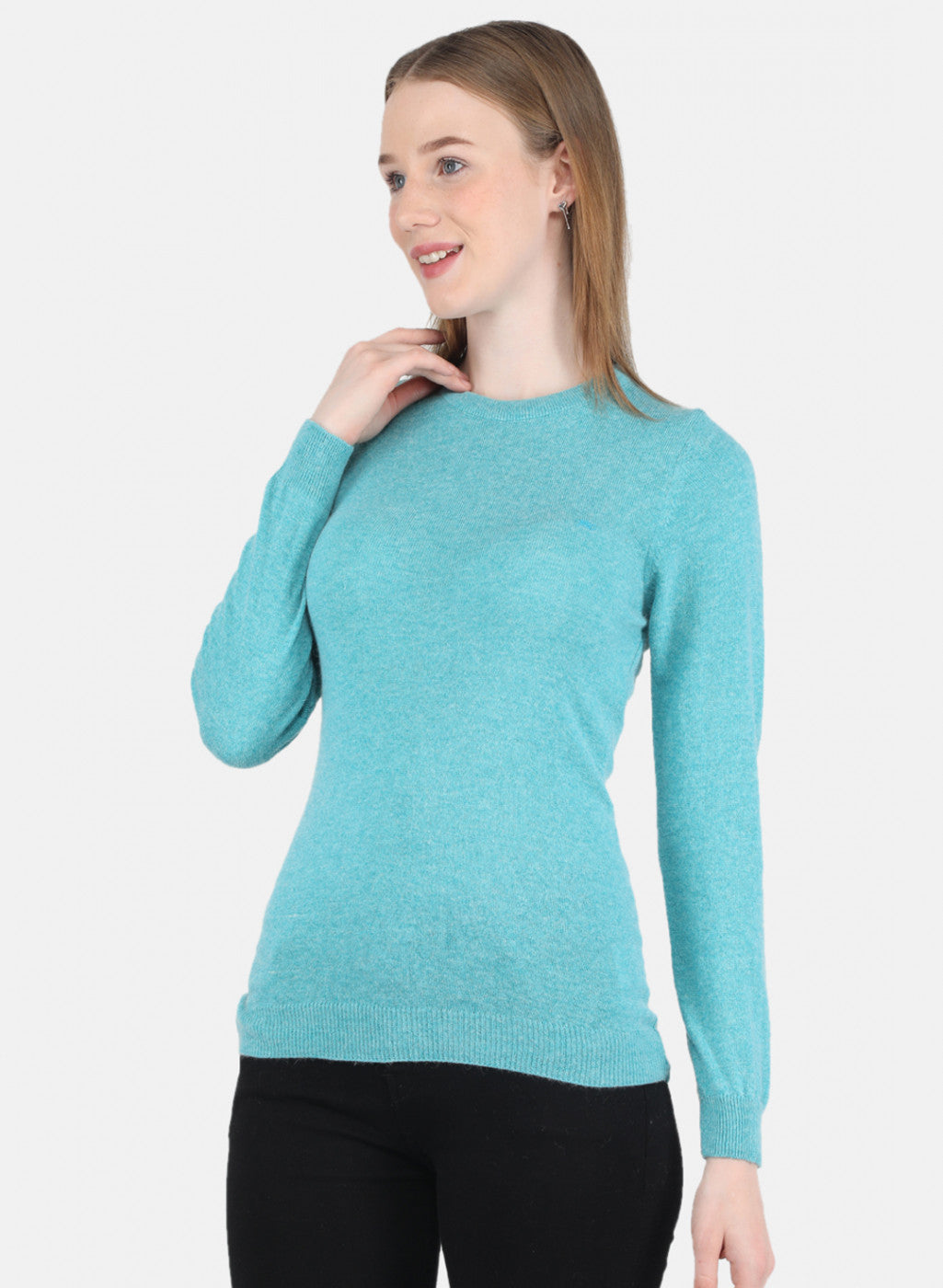 Women Aqua Blue Solid Top