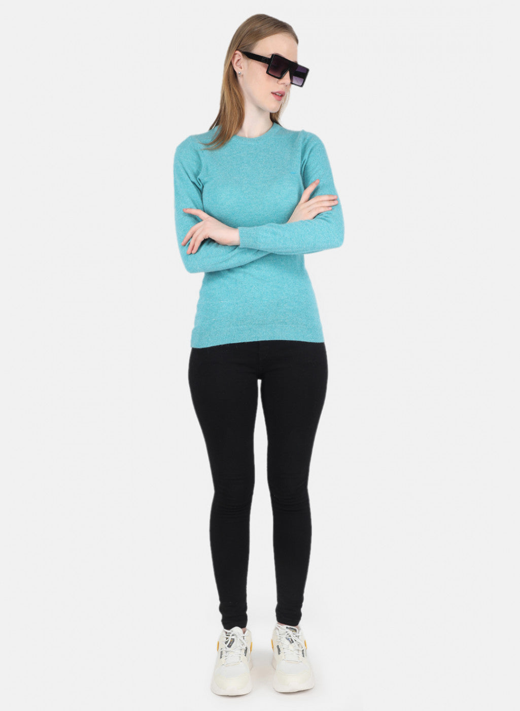 Women Aqua Blue Solid Top