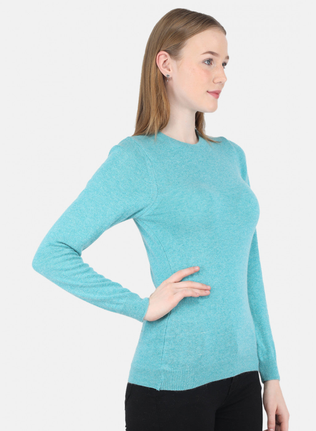 Women Aqua Blue Solid Top