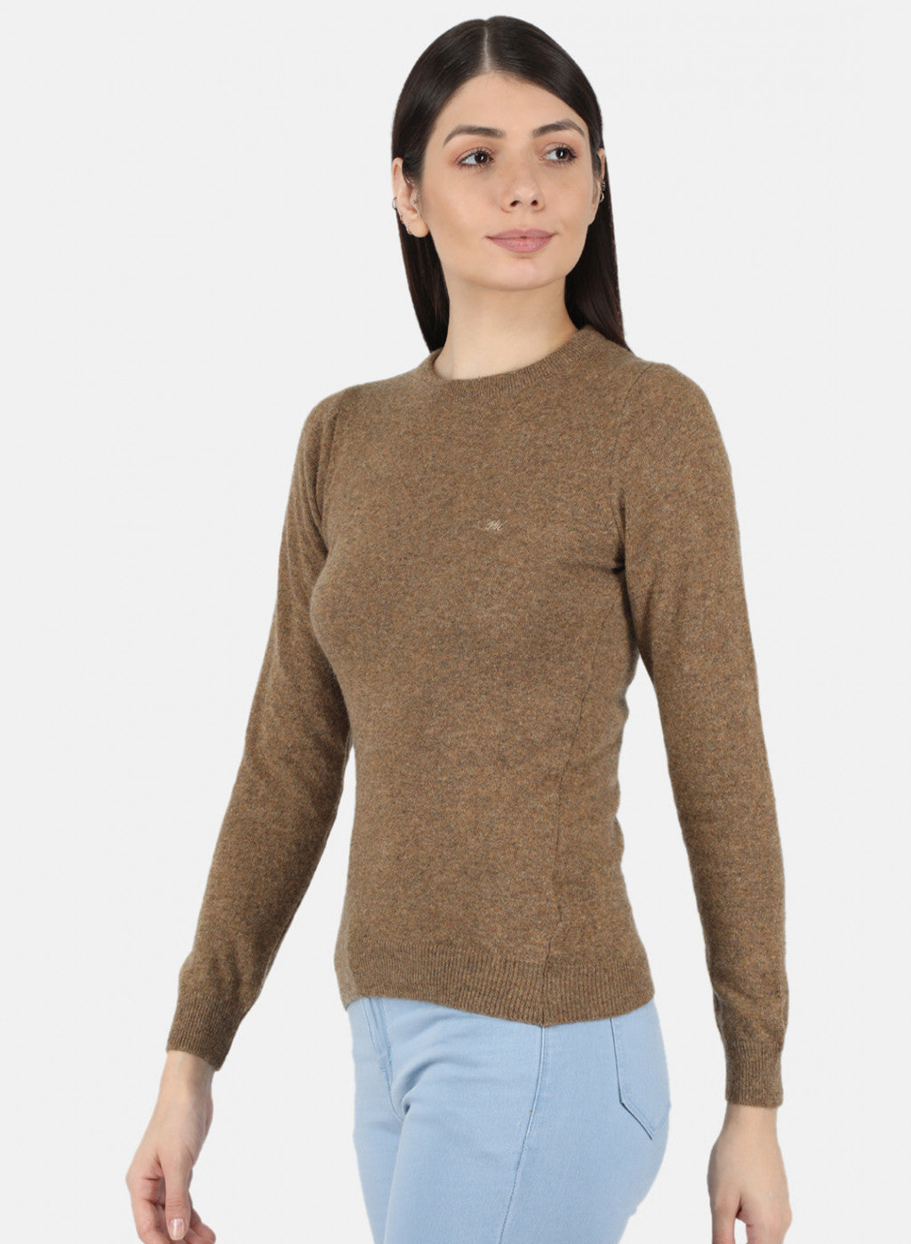 Women Brown Solid Winter Top