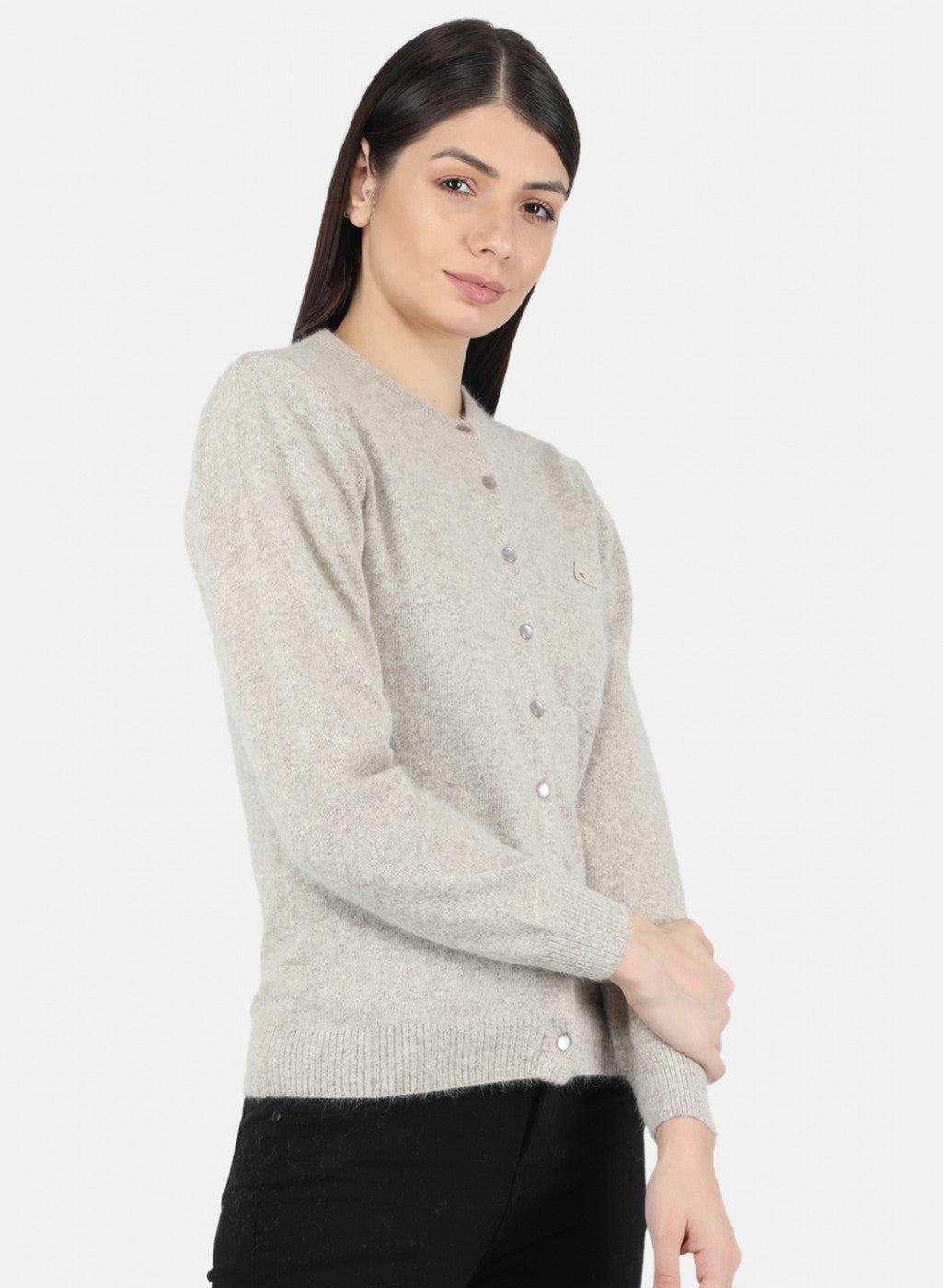 Women Khaki Solid Cardigan