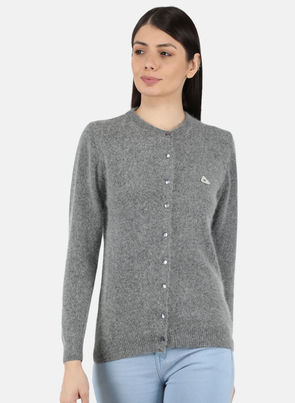 Women Grey Solid Cardigan